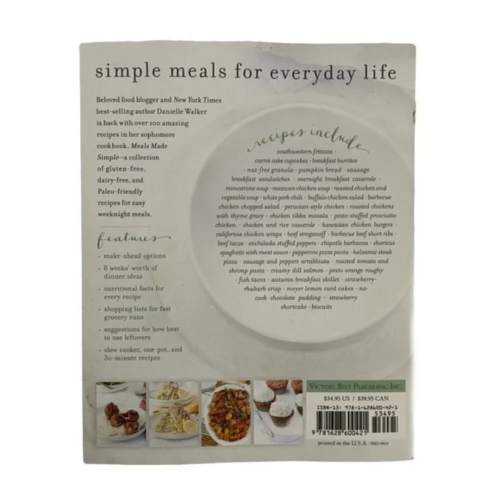 Danielle Walker's Against All Grain Cookbook Gluten Dairy Free Paelo Easy Meals